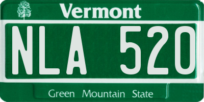 VT license plate NLA520