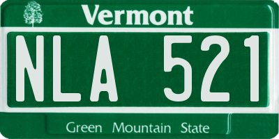 VT license plate NLA521