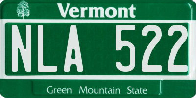 VT license plate NLA522
