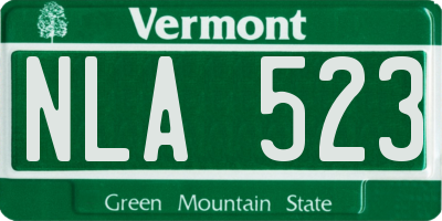 VT license plate NLA523