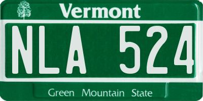 VT license plate NLA524