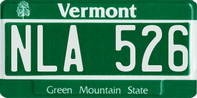 VT license plate NLA526