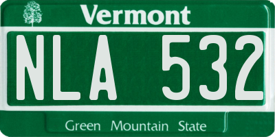 VT license plate NLA532