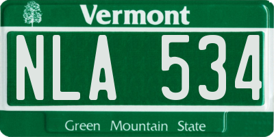 VT license plate NLA534