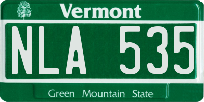 VT license plate NLA535