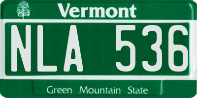 VT license plate NLA536