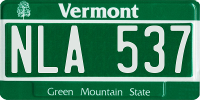 VT license plate NLA537