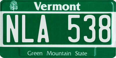VT license plate NLA538
