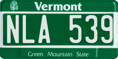 VT license plate NLA539