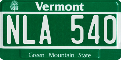 VT license plate NLA540