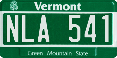 VT license plate NLA541