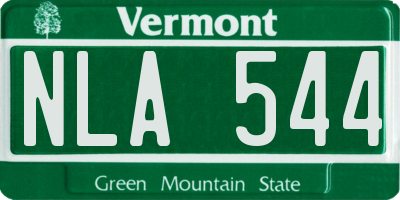 VT license plate NLA544