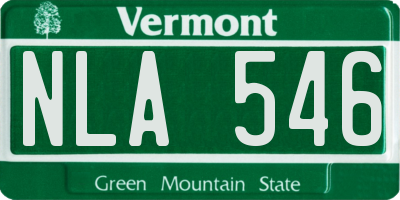 VT license plate NLA546