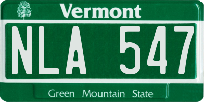 VT license plate NLA547