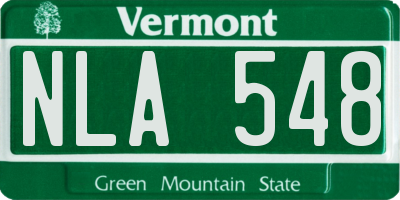 VT license plate NLA548