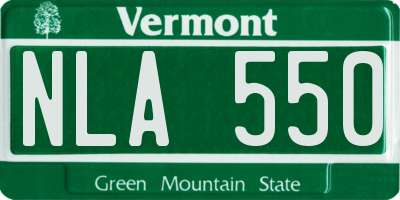VT license plate NLA550