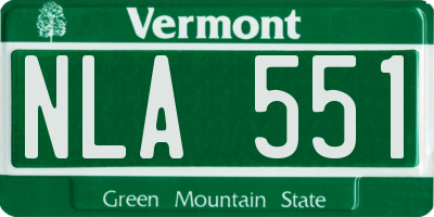 VT license plate NLA551