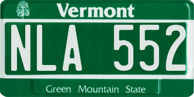 VT license plate NLA552