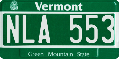 VT license plate NLA553