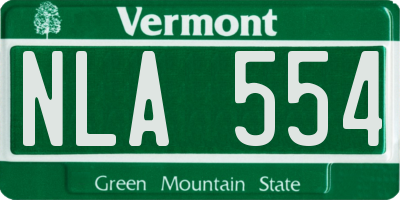 VT license plate NLA554