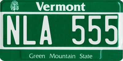 VT license plate NLA555