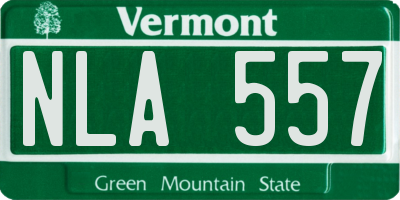 VT license plate NLA557