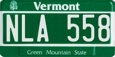 VT license plate NLA558