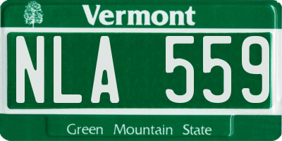 VT license plate NLA559