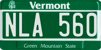 VT license plate NLA560