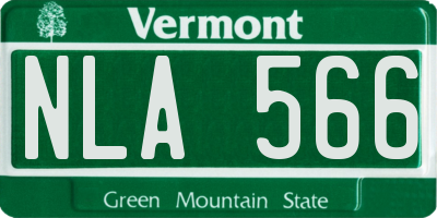 VT license plate NLA566