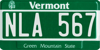 VT license plate NLA567
