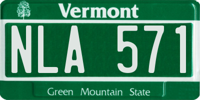 VT license plate NLA571