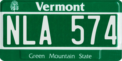 VT license plate NLA574