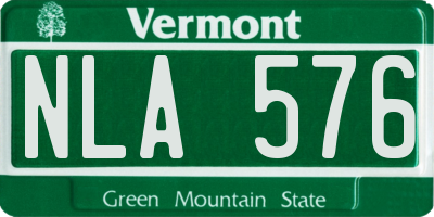 VT license plate NLA576