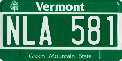 VT license plate NLA581