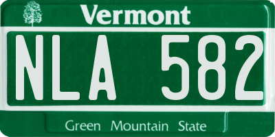 VT license plate NLA582