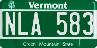 VT license plate NLA583