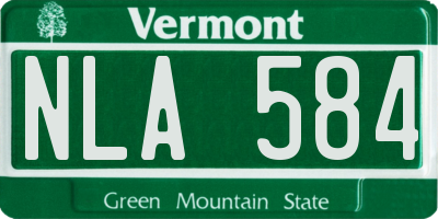 VT license plate NLA584