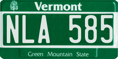 VT license plate NLA585