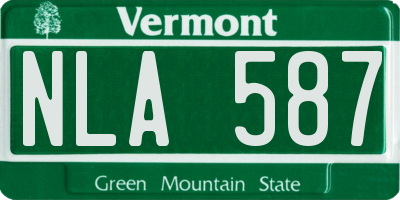 VT license plate NLA587