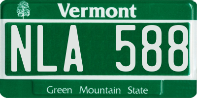 VT license plate NLA588