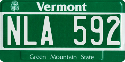 VT license plate NLA592