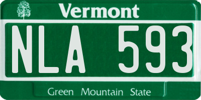 VT license plate NLA593