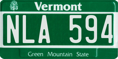 VT license plate NLA594