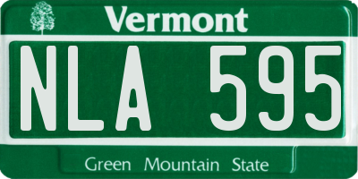 VT license plate NLA595