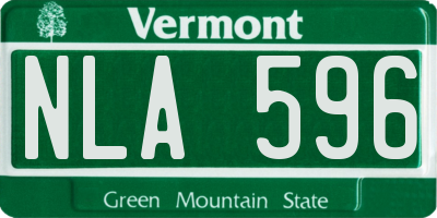 VT license plate NLA596