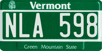 VT license plate NLA598