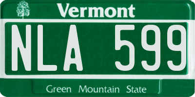 VT license plate NLA599