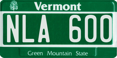 VT license plate NLA600