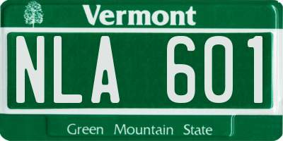 VT license plate NLA601